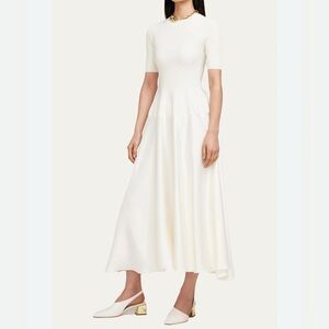 Jonathan Simkhai Cream Long Sleeve Midi Dress